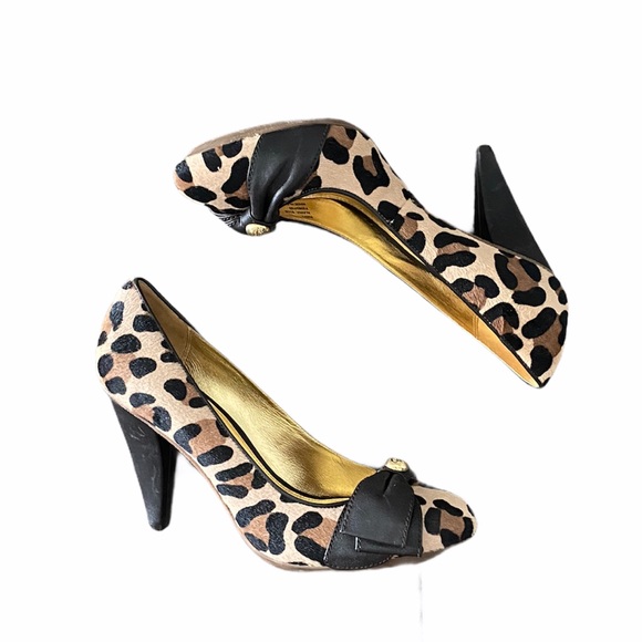 coach leopard print heels